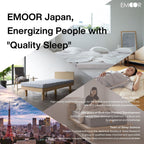 EMOOR Japanese Floor Futon Mattress Anti-Sag Twin-XL Made in Japan 100% Cotton Chip Foam Gray, Shikibuton Foldable Sleeping Bed Tatami Mat