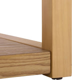 SAFAVIEH Home Collection - Omara Square Side Table, Natural Brown Wood with Lower Shelf (ACC2318A)
