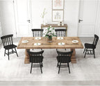chairus Vintage Black Dining Chairs Set of 6, Farmhouse Windsor Wooden Dining Room Chairs with Turned Spindle Back & Legs, Traditional Colonial Armless Side Kitchen Chairs