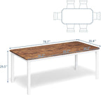 79" Large Industrial Dining Table for 6-8 People Rectangular Wood Kitchen Table with Heavy Duty Metal Legs,Writing Desk, Chamfer Design,for Farmhouse,Kitchen, Dining Room, Living Room