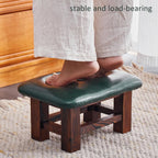 Footstool Ottoman - Small Rectangular Step Stool with Non-Slip Soft Padding for Living Room, Bedroom, Kitchen(Green,35X25X16.5cm)