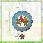 Birds Wind Spinner,Metal Wind Spinners for Outdoor,3D Double Sided Hanging Decor for Indoor,Outdoor,Unique Gifts for Women