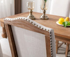 CIMOTA Mid Century Modern Dining Chairs Set of 6, Farmhouse Upholstered Dining Room Chairs Comfortable Kitchen Side Chairs with High Back/Natural Solid Wood Frame, Linen Beige
