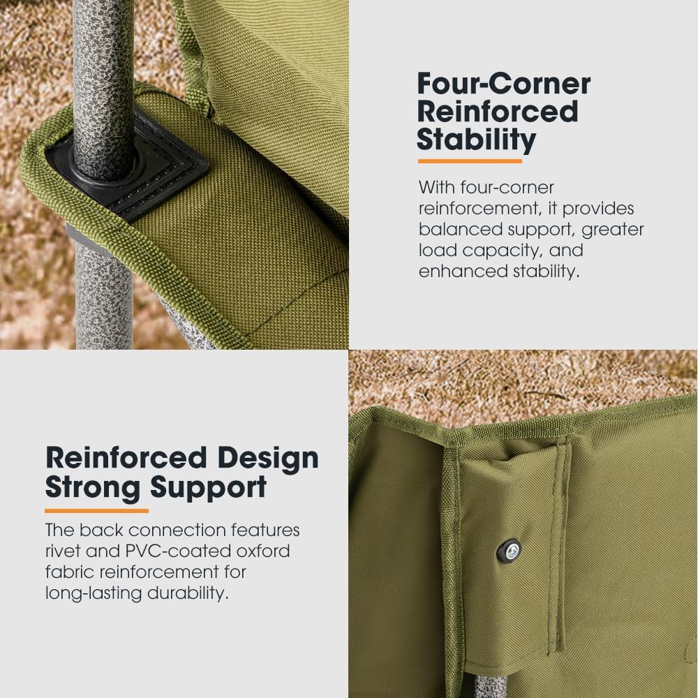 SAN HIMA Double Camping Chair for 2 Person, 650 LBS Heavy Duty Folding Loveseat with 43.7" Thick Padded Seat, Adjustable Cup Holders & Carry Bag, Waterproof Steel Camp Couch for Beach, Lawn & Backyard