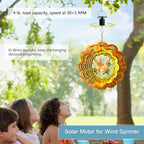 Goolyrusim Solar Powered Wind Spinners Motor, Rotating Solar Energy Operated Motor for Wind Spinner Chimes Sun Catchers, Hanging Display Garden Yard Patio Lawn Outdoor Decor Load Capacity of 4 lbs