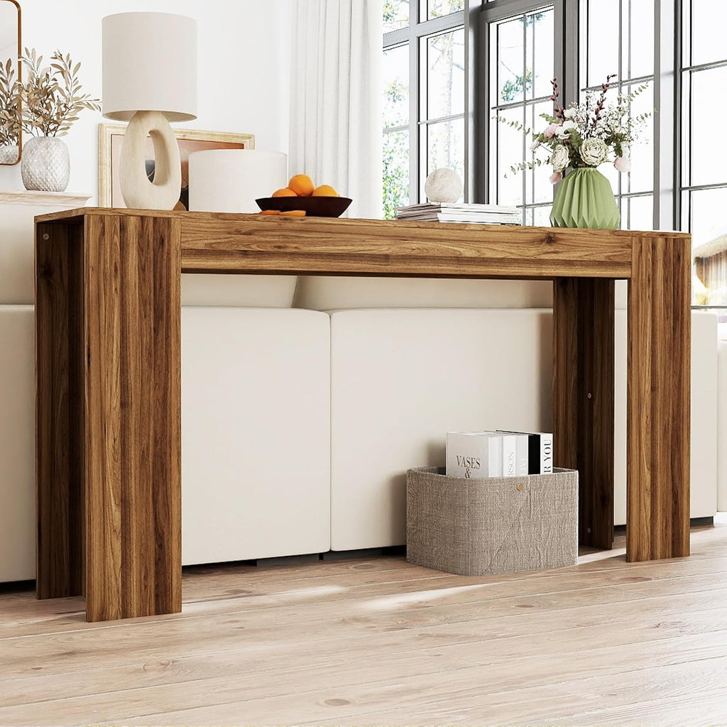 Spaco 63'' Narrow Long Console Table,Farmhouse Entryway Table Sofa Table with Storage,Wood Behind Couch Table for Living Room, Hallway,Foyer