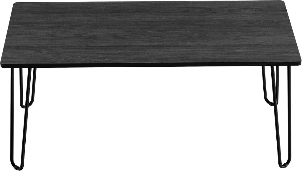 Lavish Home Small Space Coffee Table with Hairpin Legs – Minimalist Industrial Living Room Table with Woodgrain-Look Top and Steel Legs (Black)