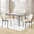 BV Mid Century Dining Chairs Set of 4, PU Leather Bentwood, Beige | Upholstered PU leather seat with walnut bentwood back, armless, retro mid-century style for kitchen, dining & living room