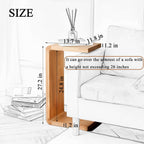 C-Shaped Side Table Solid Wood End Table for Couch (2, 27.2" H-Natural) | Suitable for Sofa and Bed, Wooden C Tables for Living Room Bedroom, Small Snack Tray Table for Space Saving