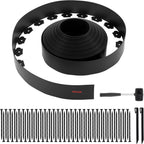 VEVOR Landscape Edging, 66 ft x 4 in Plastic Garden Border Edging with 60 Spikes & 2 Ground Stakes, No Dig, Flexible Lawn Edgings Roll, UV-Resistant Mini Fence Borders for Flower Beds Yard Paver