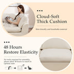 Korser 110" Cloud Sectional Couches for Living Room, Modern Modular Sectional Sofa with Ottoman, Cloud Couch with Comfy Deep Seats, Fluffy Chenille L-Shape Sofa Couch for Living Room, Beige