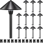 SUNVIE Low Voltage Landscape Lights 3W LED Pathway Lights Low Voltage 3000K Landscape Lighting 12-24V Waterproof Aluminum Wired Landscape Path Lights for Garden Walkway Yard ETL Listed Cord, 12 Pack