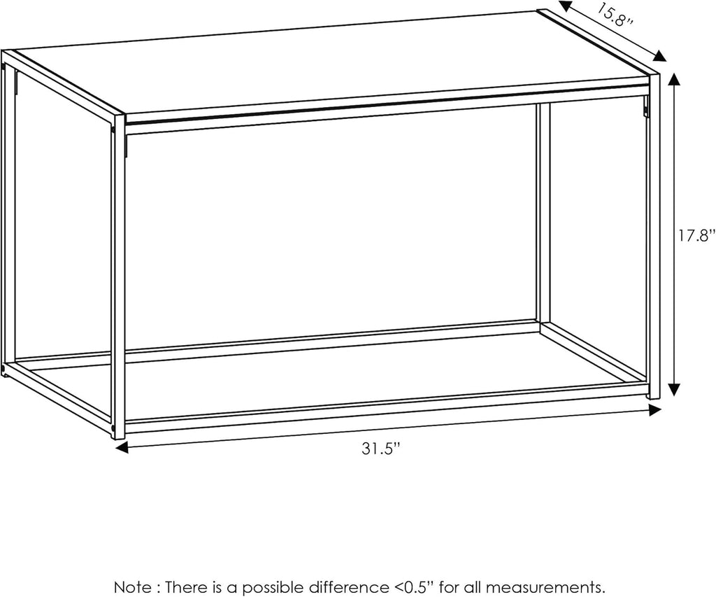 FURINNO Camnus Modern Living Coffee Table, Americano, 15.74 in x 30 in x 17.51 in