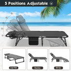 MOPHOTO 5-Position Folding Chaise Lounge Chair for Patio, Outdoor & Pool | 5 adjustable positions and a padded design create a comfortable spot to relax at the beach, pool, patio, lawn, or campsite