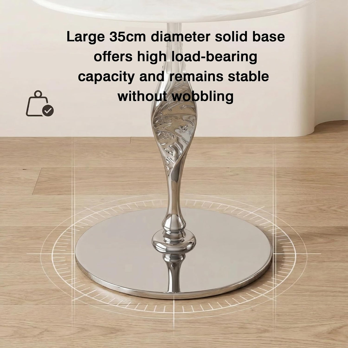 Marble Side Table/Small Round Table – Suitable for Living Room or Bedroom (as a Bedside Table)