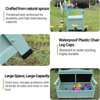 48in Wooden Outdoor Storage Bench, 2-Seater Patio Garden Bench with Backrest & Armrests, Weather-Resistant Deck Box for Porch, Yard & Pool(Green)