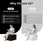 27.6" Floor Ottoman, Plush Corduroy Ottoman Foot Rest for Couch in a Box, Compressed Soft Foam Footrest No Assembly Require, Large Square Footstool for Living Room, Bedroom, Black