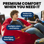 Ultimate Sack 5000 5-Foot Bean Bag Chair, Cloud Fur Cover – Oversized Foam Lounger, Floor Seat, Small Sofa, or Couch Bed for Living Area, Gaming Room, or Reading Lounge