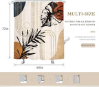 Glawry Abstract Tropical Shower Curtain Boho Watercolor Red Brown Palm Leaf Plant Botanical Bathroom Minimalist Bohemian Leaves 60Wx72L Inches Bath Accessories Art Home Decor Fabric with Hooks