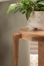 Kate and Laurel Stuart Wooden Round Side Table, 14 x 14 x 20, Natural Wood, Transitional Circle Nightstand Table for Use as Indoor Plant Stand or Living Room Accent Table