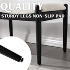 RIVOVA 54.25" Modern Ottoman Bench Upholstered Linen Bedroom End of Bed Bench Boho Bench Long Seating Bench Entryway Stool with Wood Legs for Living Room/Foyer, White