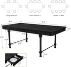 78 Inch Fluted Kitchen Dining Table for 6 8 10, Large Rectangular Kitchen Table with Drawers, Mid Century Modern Long Dinner Table Dining Room Tables with Solid Wood Legs for Home Living Room, Black