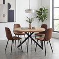 Round Dining Table Set for 4, Round Kitchen Dining Table and Chairs Set for 4,46.5" Modern Dining Room Table Set for 4 with Upholstered Chairs for Small Space Kitchen Office Cafe Apartment
