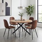 Round Dining Table Set for 4, Round Kitchen Dining Table and Chairs Set for 4,46.5" Modern Dining Room Table Set for 4 with Upholstered Chairs for Small Space Kitchen Office Cafe Apartment