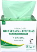 ProGreen Compostable Trash Bags, Extra Thick, Compost Kitchen Bin Bags, Food Scraps Yard Waste Bags, ASTM D6400 BPI and TÜV AUSTRIA Certified (8 Gallon, Pack of 100)