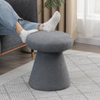 Joveco Ottoman Foot Rest,Mushroom Foot Stool,Upholstered Teddy Velvet Vanity Stools