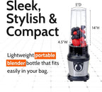 Epsilon Portable blender for Shakes and Smoothies – 400W Personal Blender with 24oz Portable Bottle, Electric Personal Blender Bottle with 4-Blade Assembly, Travel-Friendly and BPA-Free