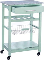 Linon Kitchen Island, Green, 15.75 x 22.83 x 33.86 Inches