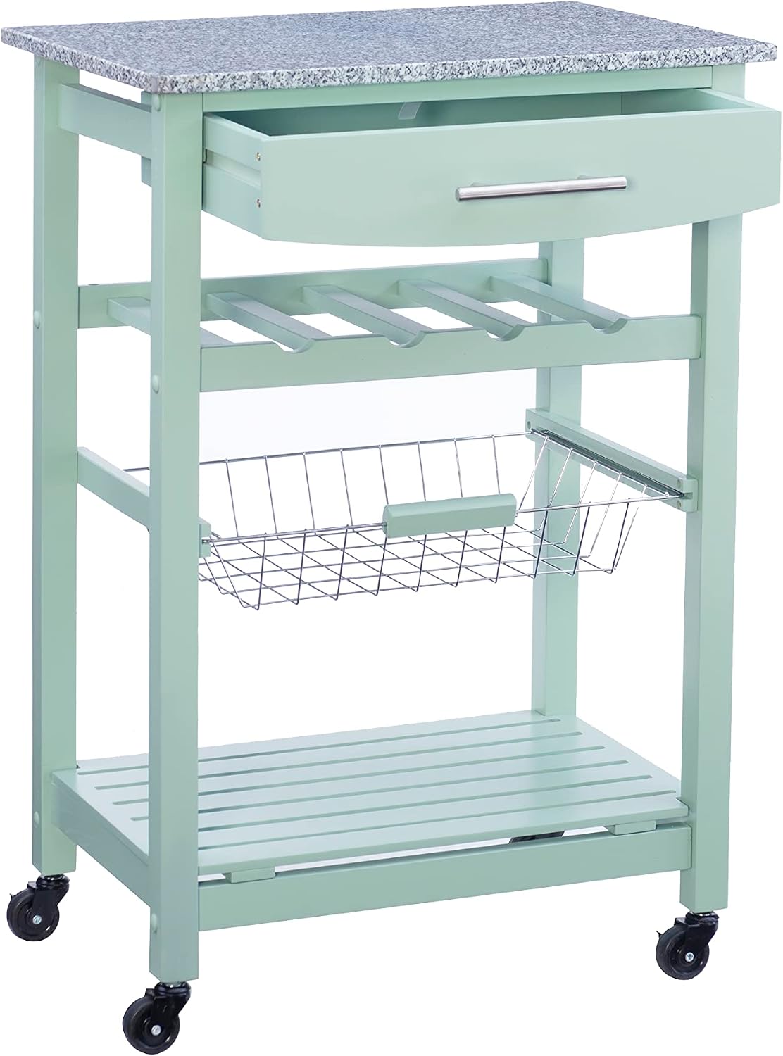 Linon Kitchen Island, Green, 15.75 x 22.83 x 33.86 Inches