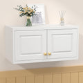 UNICOLY 15.74" H Wall Mounted Storage Cabinet, Kitchen Pantry Cabinet, Small Hanging Cabinet for Dining Room, Bathroom, Laundry Room Alacena para Cocina, Assembly Required, White