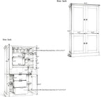 Freestanding Kitchen Pantry,Tall Storage Workstation with 4 Doors, 6 Door Shelves, Removable Shelves and 6 Wine Racks for Dining Room (Grey-FK)