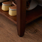 XKZG Shoe Rack Bench Wooden Shoe Storage Bench Rustic Solid Wood Entryway Bench (Brown,31.5")