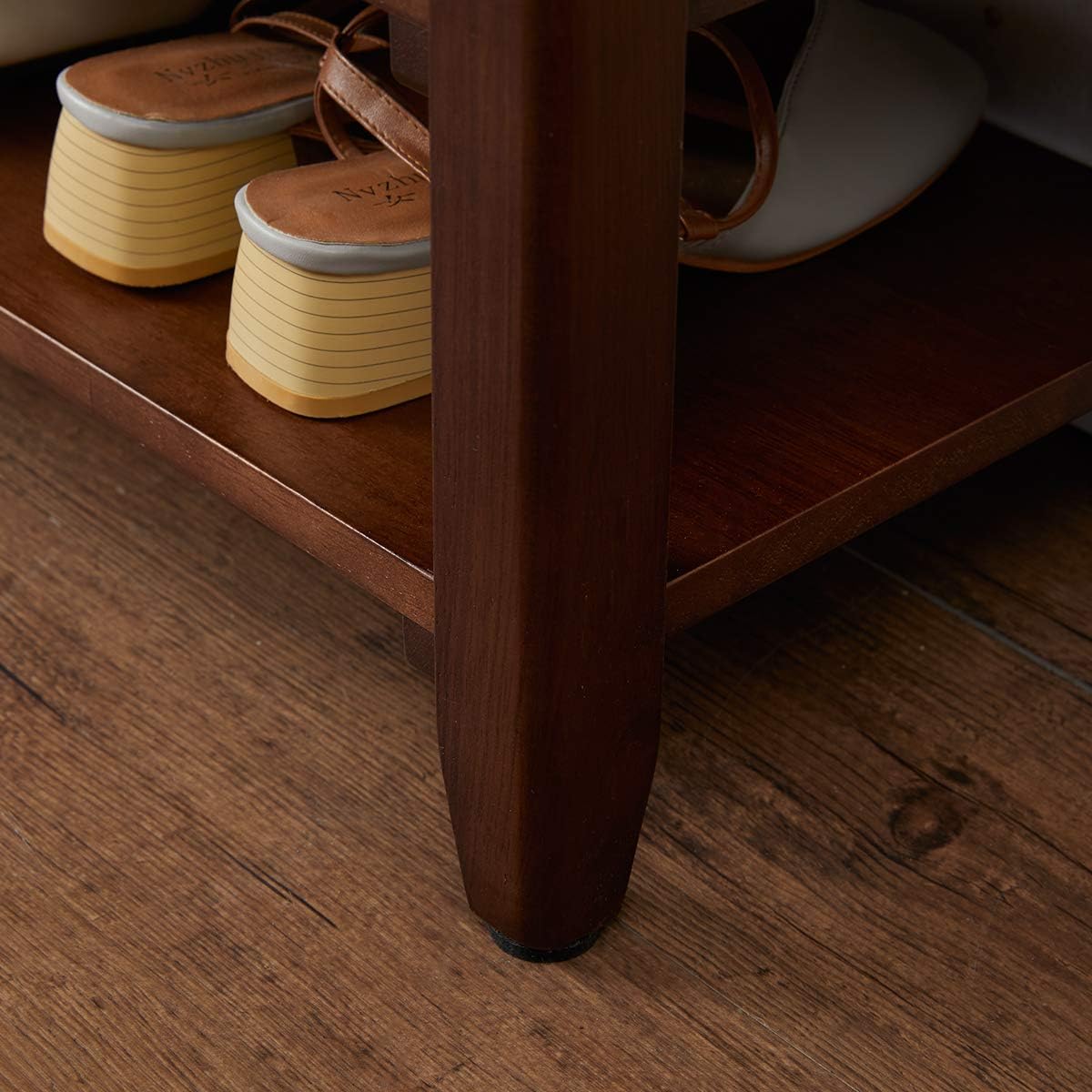 XKZG Shoe Rack Bench Wooden Shoe Storage Bench Rustic Solid Wood Entryway Bench (Brown,31.5")