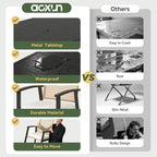 Aoxun 7-Piece Wicker Patio Table and Chairs Set for 6 with Umbrella Hole