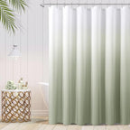 Sage Green Shower Curtains for Bathroom, Ombre Textured Fabric Shower Curtain Set, Hotel Spa Luxury with 12 Hooks, Machine Washable, Decorative Bathroom Curtain 72 x 72