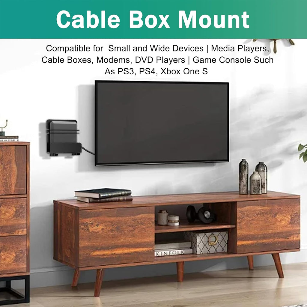 Cable Box Mount, Adjustable Wall Mount for Small and Wide Devices- 1 PCS | Modem Mount,Wall Mount Bracket Compatible for Cable Boxes, Modems, DVD Players,PS3, PS4, Xbox One S