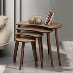 Moon MDF Wooden Nesting Table Set of 4 - Walnut