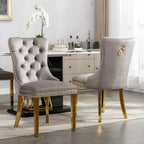Marble Dining Table Set for 6, Rectangular 68.11" Dining Room Table with 6 Gray Dining Chairs, White&Gold Dining Table with Faux Marble Top, Large Dining Table and Chairs Set for Home Furniture