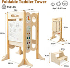 Foldable Toddler Standing Tower & Montessori Weaning Table and Chair Set