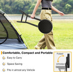 TAVR Folding Stool，26.4 Inch Collapsible Stool with Safety Lock | Tall Folding Counter Bar Stool, Portable PU Leather Stool Chair for Kitchen, Balcony, Camping, Fishing & Outdoor Indoor Use
