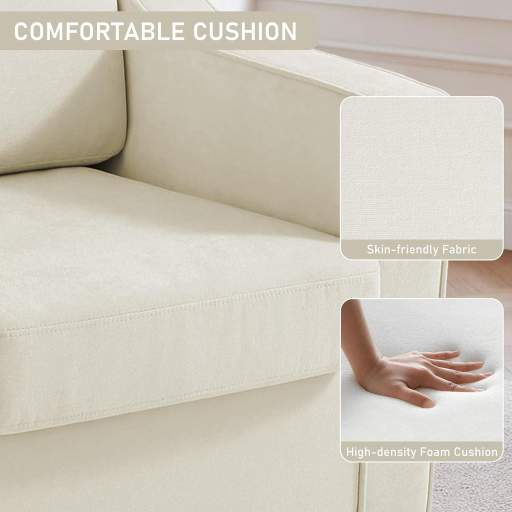 Swivel Accent Chair, Comfy Chenille Swivel Chair with Deep Seat, Upholstered Club Armchair with 360 Degree Rotation Base, Single Sofa Reading Chair for Living Room Bedroom, Beige