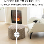 Asuprui Pouf Ottoman Round Foam Filled Foot Rest Stool Floor Pouf Footrest | 20x14 In,Light Coffee,All-One Foam Pouf, Ottoman Coffee Table,Couch Foot Rest ,Remov. Cover for Living Room Entryway Bedroom