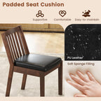 Giantex Wooden Dining Chairs Set of 2, PU Leather Upholstered Kitchen Chairs w/Rubber Wood Frame, Padded Seat, Slatted Backrest, Farmhouse Dining Side Chairs for Dining Room, Living Room