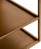 Kate and Laurel Nomi Modern Metal Floating Side Table with Storage, 18 x 10 x 12, Gold, Contemporary Tiered Floating End Table for Use as Wall Shelf for Small Spaces