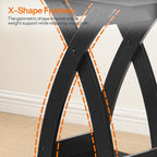 HOOBRO End Table Living Room, Narrow Side Table for Small Spaces, Black 3 Tier End Table with Storage Shelf, X-Design Slim Nightstand Bedside Table, Living Room, Bedroom, Black BK356BZ01N1