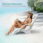 Pool Lounge Chairs Set of 2, Shallow Water 8-10 Inches Deep, HDPS Fade Resistant Pool Tanning Chair with Armrest, Cup Holder, Headrest, 330lbs Capacity, Outdoor Deck Sun Shelf Lounger, White
